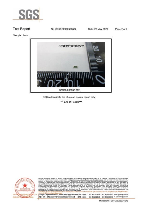 一次性保險(xiǎn)絲SGS認(rèn)證報(bào)告7